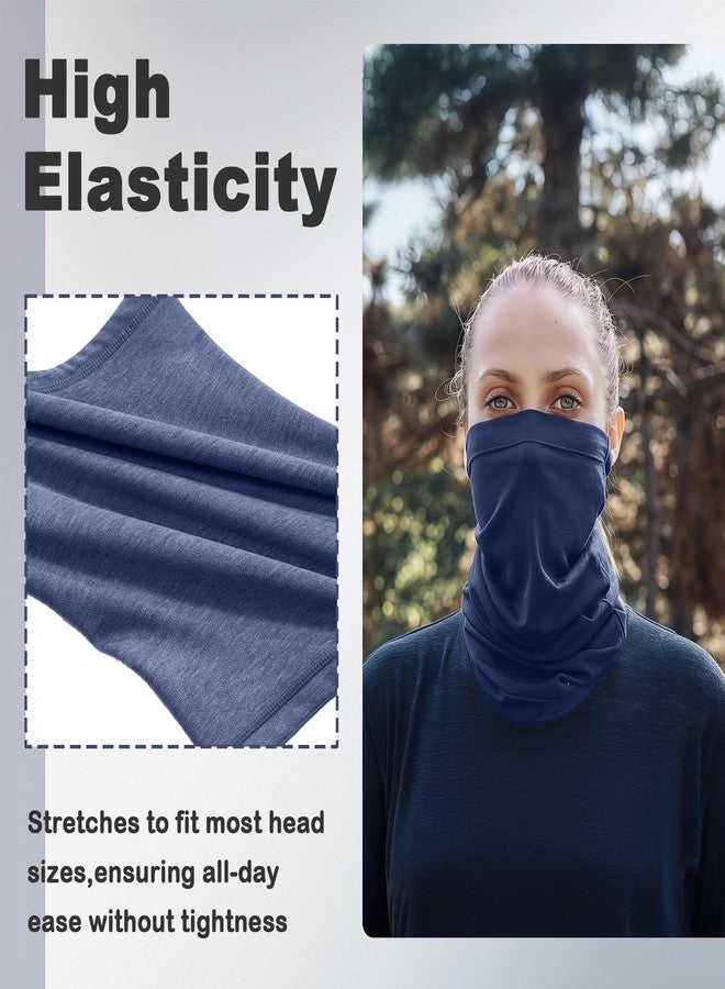MAOOHON Protective Neck Gaiter with Elastic Silver Fabric, Blocking WiFi Router 5G Bluetooth, Neck Face Brain Protection. Multiple Ways to Wear(Blue) - Image 4